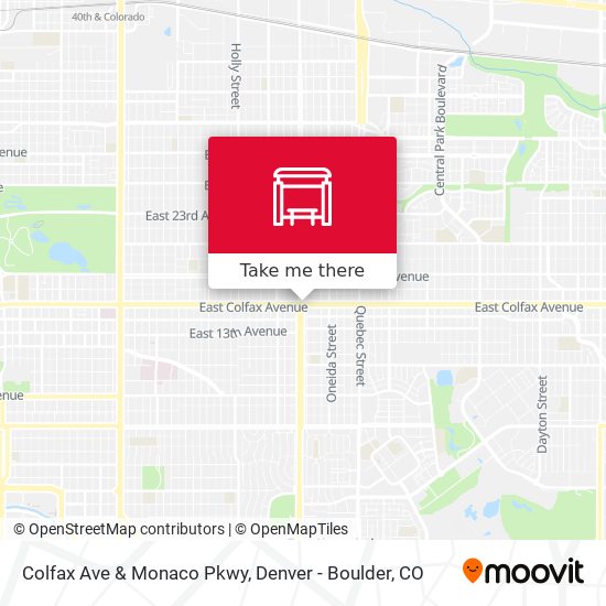 Colfax Ave & Monaco Pkwy map