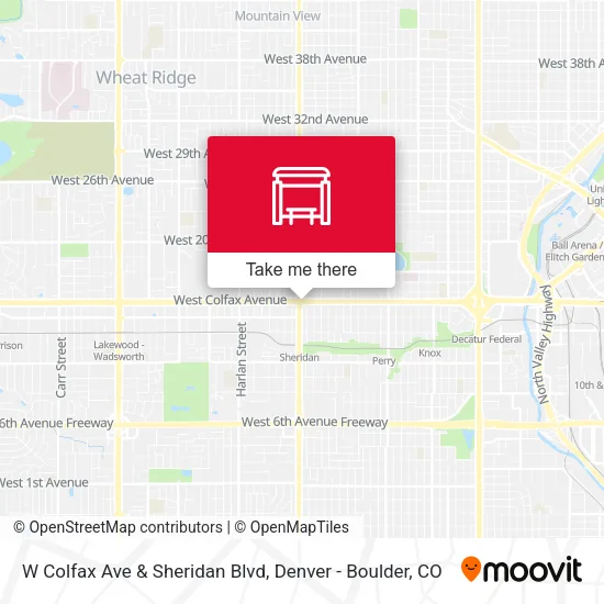 Mapa de W Colfax Ave & Sheridan Blvd