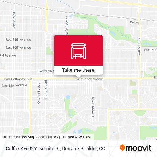 Colfax Ave & Yosemite St map