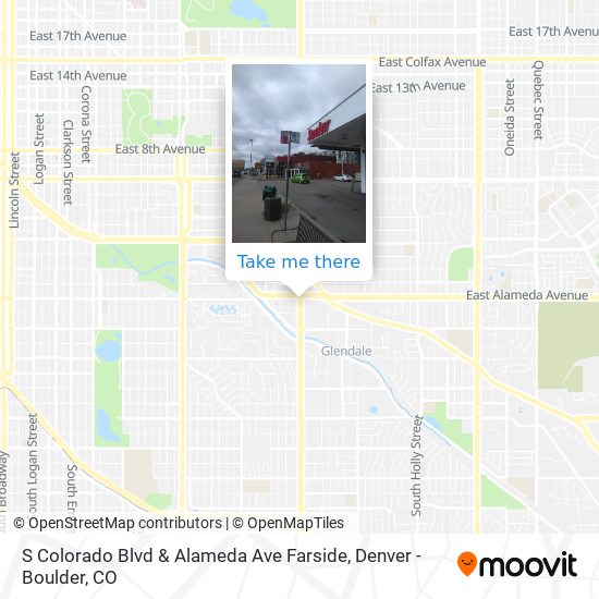 Mapa de S Colorado Blvd & Alameda Ave Farside