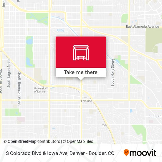 S Colorado Blvd & Iowa Ave map