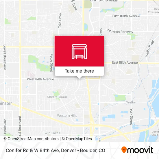 Mapa de Conifer Rd & W 84th Ave
