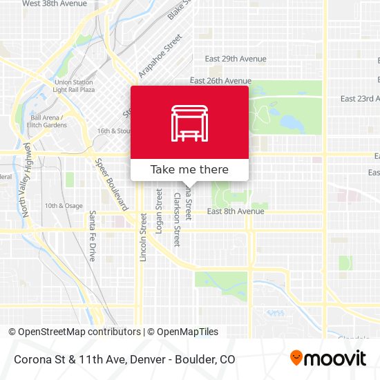 Corona St & 11th Ave map