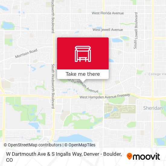 W Dartmouth Ave & S Ingalls Way map