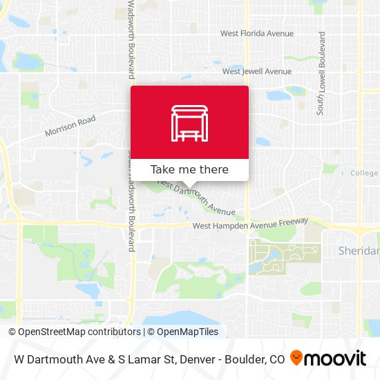 W Dartmouth Ave & S Lamar St map