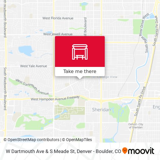 W Dartmouth Ave & S Meade St map