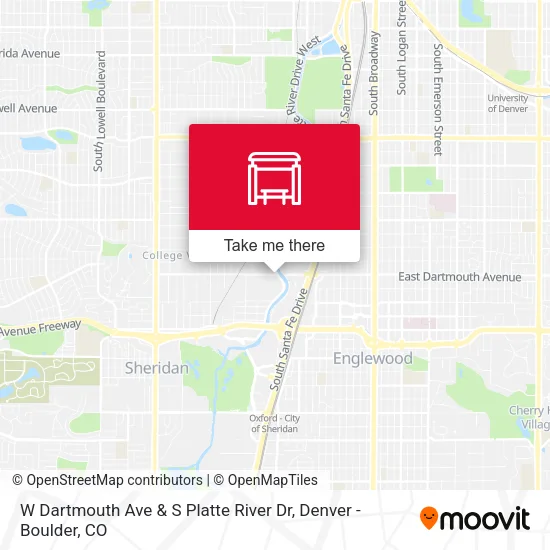 W Dartmouth Ave & S Platte River Dr map