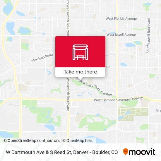 W Dartmouth Ave & S Reed St map