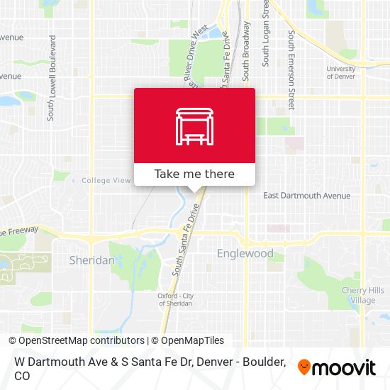 W Dartmouth Ave & S Santa Fe Dr map