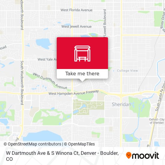 W Dartmouth Ave & S Winona Ct map