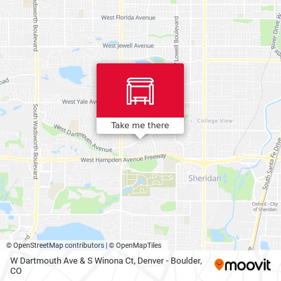 W Dartmouth Ave & S Winona Ct map