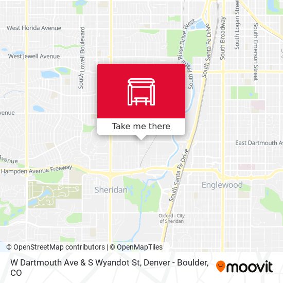 W Dartmouth Ave & S Wyandot St map