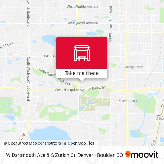 W Dartmouth Ave & S Zurich Ct map