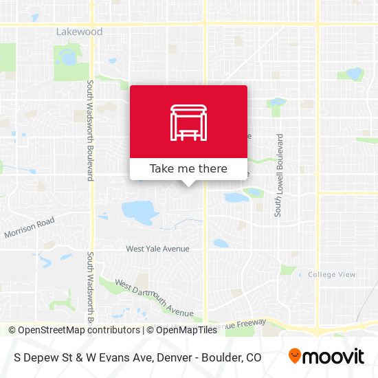 S Depew St & W Evans Ave map