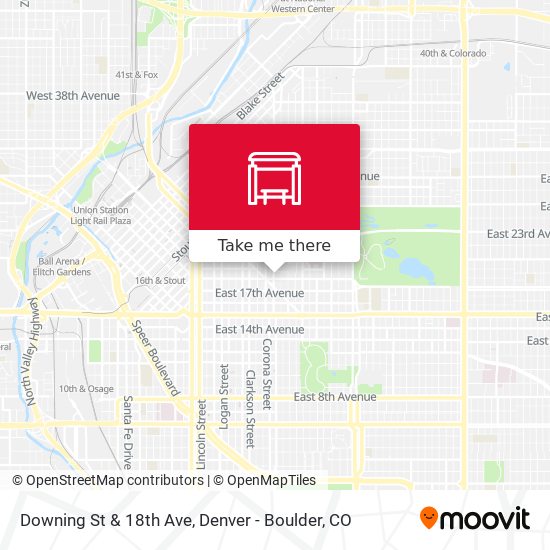 Downing St & 18th Ave map