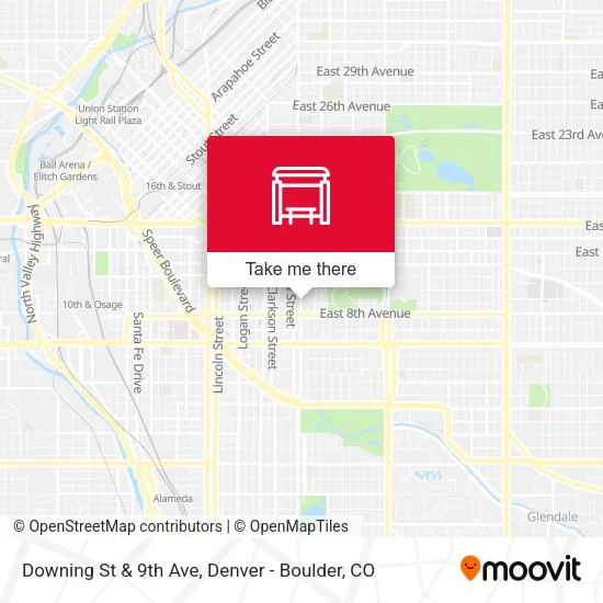 Downing St & 9th Ave map