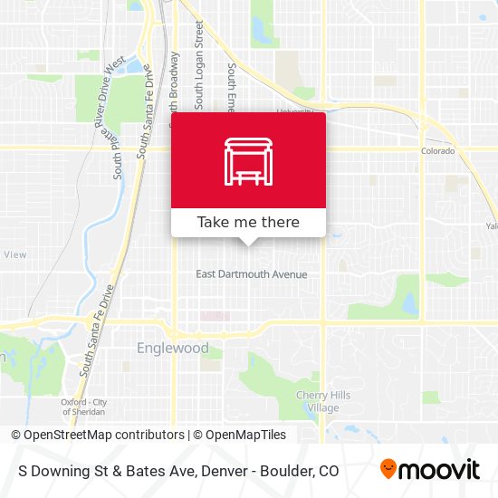S Downing St & Bates Ave map