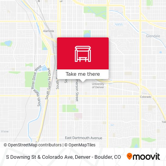 S Downing St & Colorado Ave map