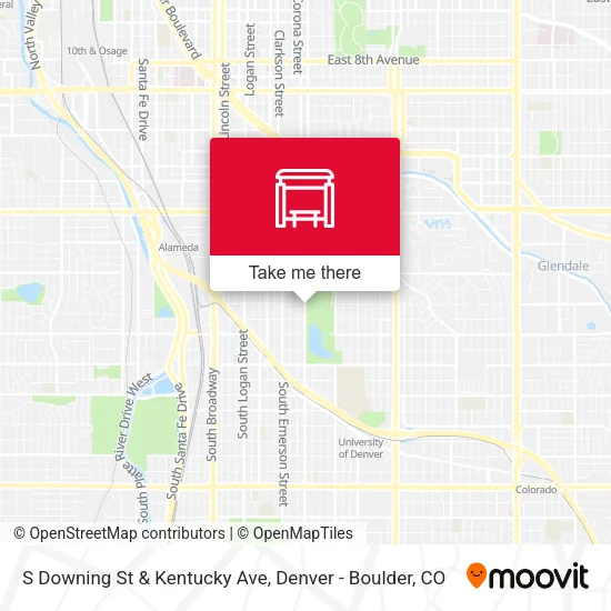 S Downing St & Kentucky Ave map