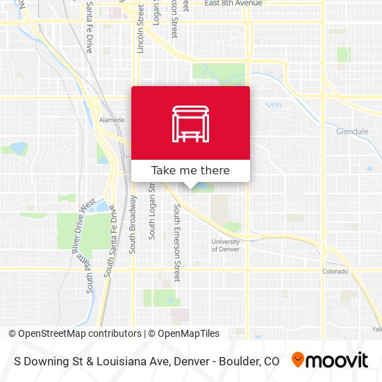 S Downing St & Louisiana Ave map
