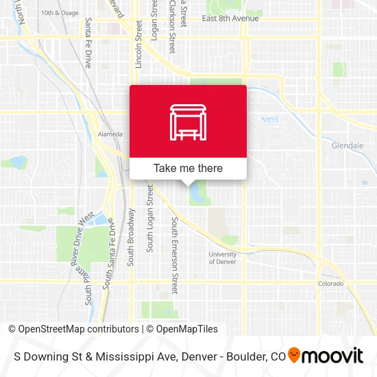 S Downing St & Mississippi Ave map