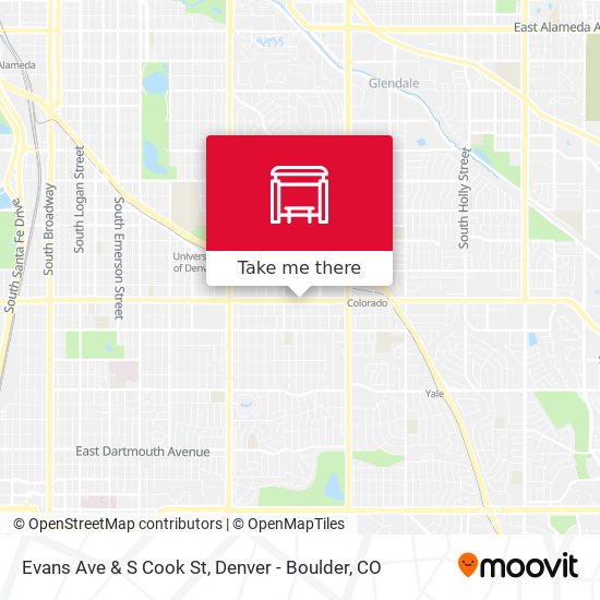 Evans Ave & S Cook St map