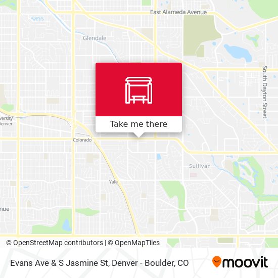 Evans Ave & S Jasmine St map