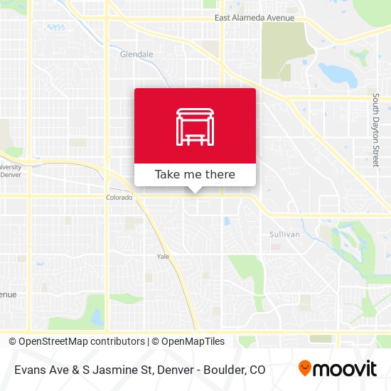 Evans Ave & S Jasmine St map