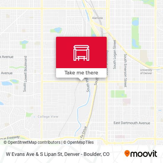 W Evans Ave & S Lipan St map