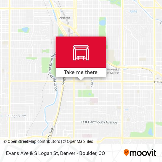 Evans Ave & S Logan St map
