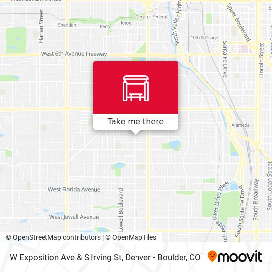 W Exposition Ave & S Irving St map