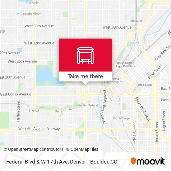 Federal Blvd & W 17th Ave map