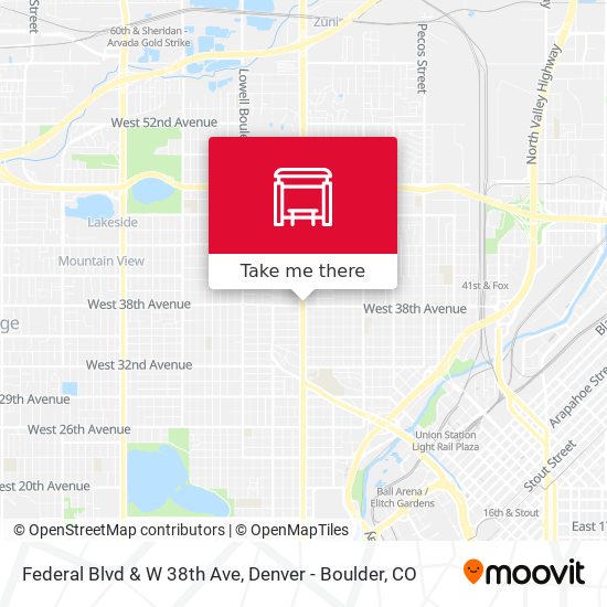 Federal Blvd & W 38th Ave map