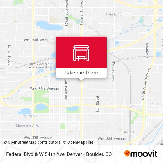 Federal Blvd & W 54th Ave map