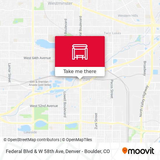 Federal Blvd & W 58th Ave map