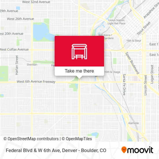 Federal Blvd & W 6th Ave map