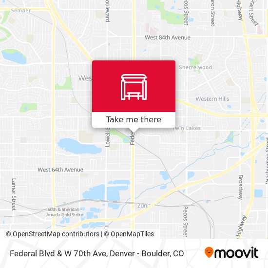 Federal Blvd & W 70th Ave map