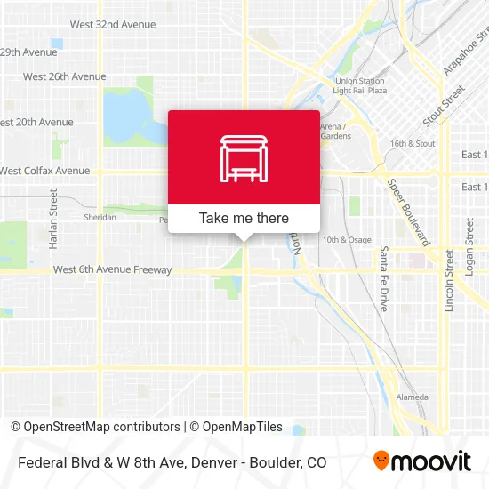 Federal Blvd & W 8th Ave map