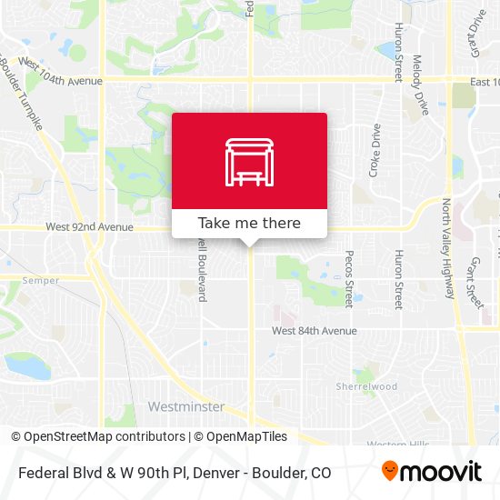 Federal Blvd & W 90th Pl map