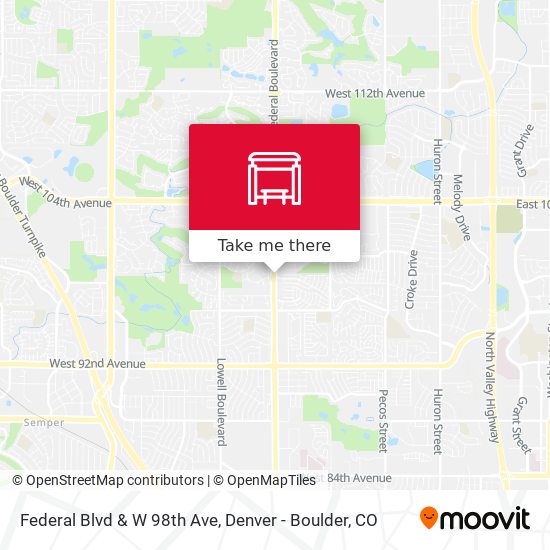 Federal Blvd & W 98th Ave map