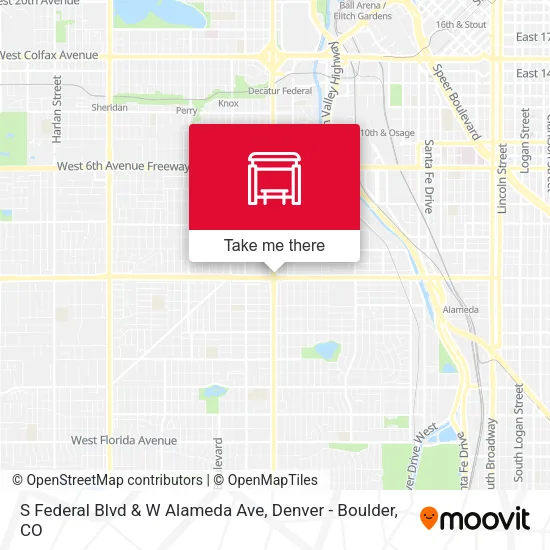 S Federal Blvd & W Alameda Ave map