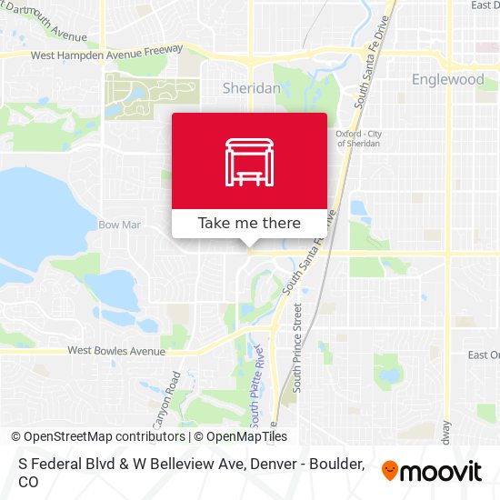 S Federal Blvd & W Belleview Ave map