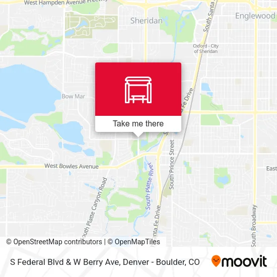 S Federal Blvd & W Berry Ave map