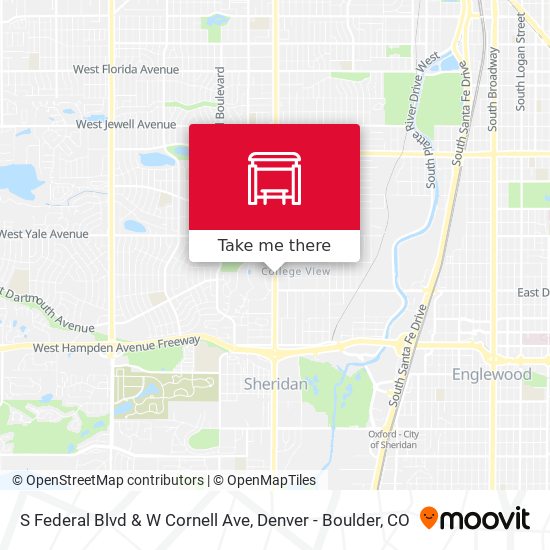 S Federal Blvd & W Cornell Ave map