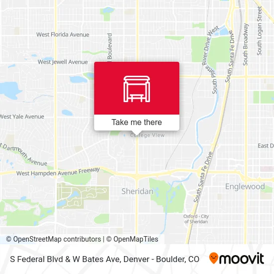 Mapa de S Federal Blvd & W Bates Ave