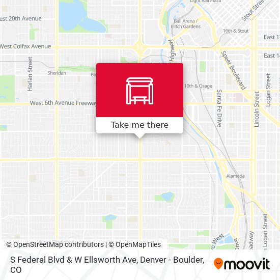 S Federal Blvd & W Ellsworth Ave map