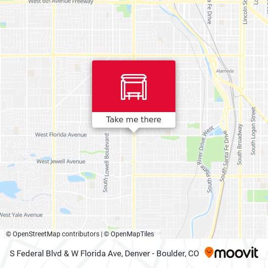 S Federal Blvd & W Florida Ave map