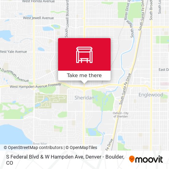 S Federal Blvd & W Hampden Ave map