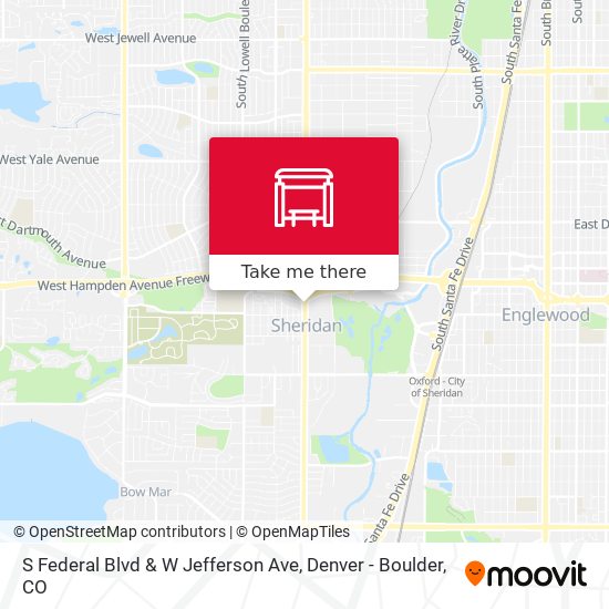 S Federal Blvd & W Jefferson Ave map