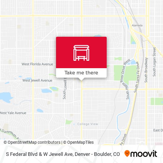 S Federal Blvd & W Jewell Ave map